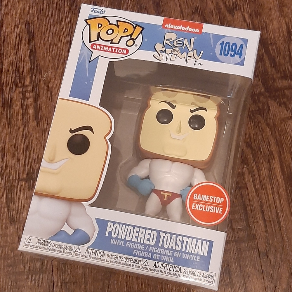 GameStop Exclusive-Funko POP! Animation: Ren and Stimpy POWDERED TOASTMAN #1094.